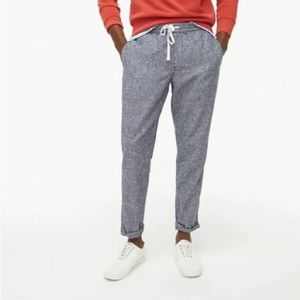 J crew mens drawstring cotton linen jogger pants - size S - gray